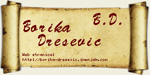 Borika Drešević vizit kartica